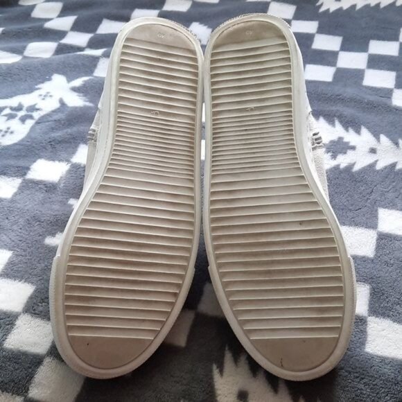 Marcel de Bruxelles White Leather Suede Side Zipper High Top Men's Sneakers 40/7 - Picture 5 of 16